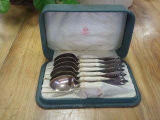 Set Of 6 Lunt Rogers Silversmiths Sterling Silver Spoon With Case 100+ Grams photo