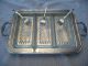 Vintage Leonard Ep Silverplate Footed Relish Tray With 3 Glass Inserts & 3 Forks Platters & Trays photo 1