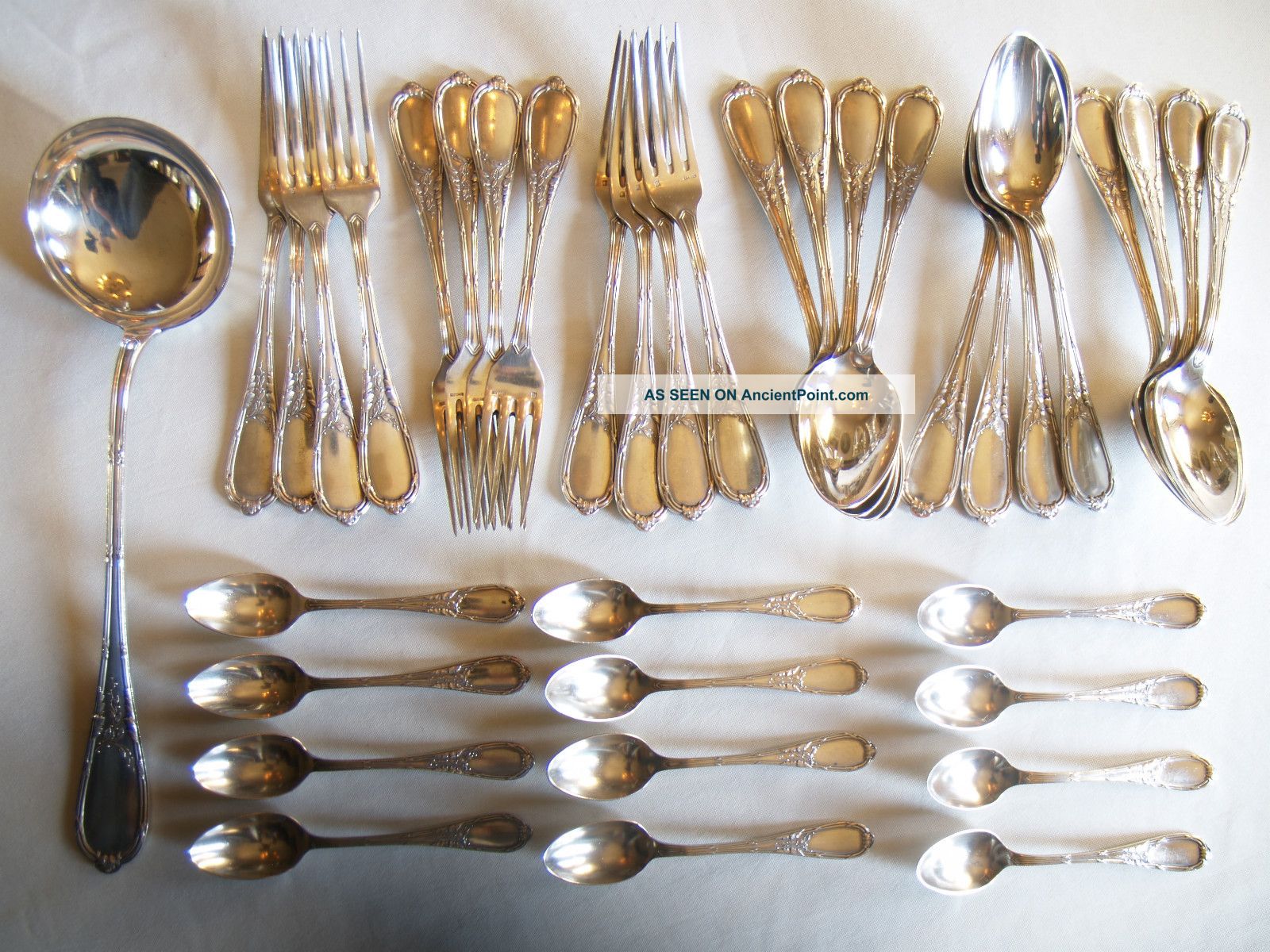 Xixthc.  Flatware For 12 Laurier Rubans Pattern Compatible W/ Christofle Christofle photo