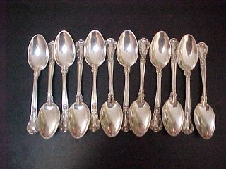 Sterling Silver Flatware Spoon Set Approx 312 Grams Chantilly Lion Ancor G photo