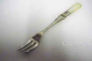 Victorian Silver Plated Pickle Fork With Mother Of Pearl Handle photo