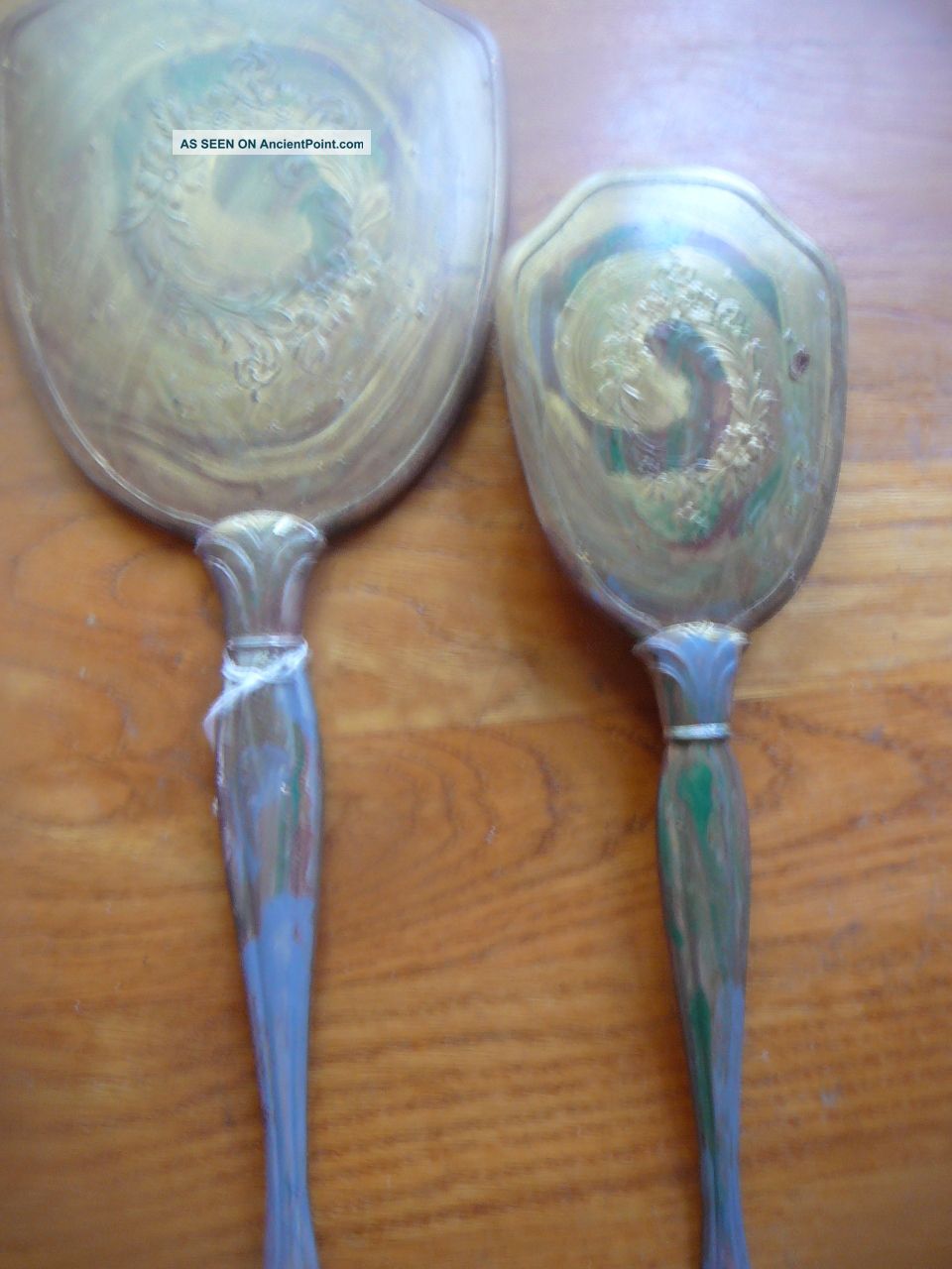 Antique Gorgeous Brush And Mirror Set,  1940 ' S To 1950 ' S,  =) Brushes & Grooming Sets photo