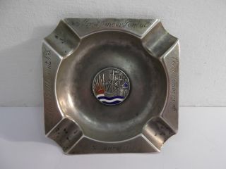 1930 Hallmarked English Silver Ashtray Given To Sir Spencer Portal In 1934 photo