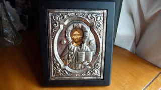 Silver Tradition Art Holy Image/.  950% Silver Overlay photo