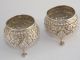 Excuisite Pair Of Antique Eastern Solid Silver Salt Cellers Salt & Pepper Shakers photo 1