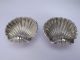 Boxed Pair Of Victorian Solid Silver Shell Salts - Birmingham 1897 Salt & Pepper Shakers photo 1