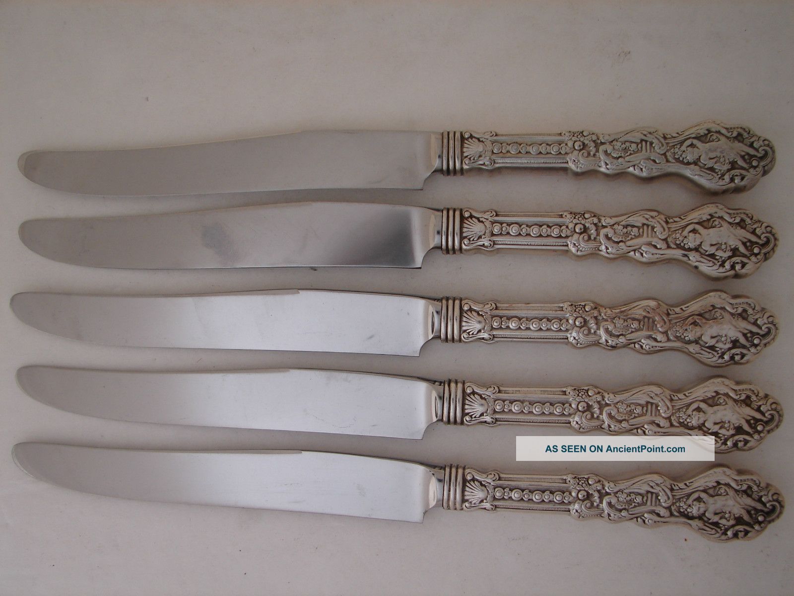 5 Ss Dinner Knives In Versailles 1888 (gorham) - 