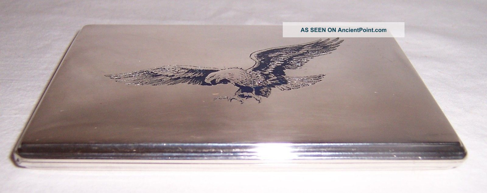 Vtg Sterling Silver Cigarette Case W/eagle Hallmarked Cigarette & Vesta Cases photo