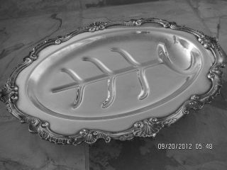 Vintage Chippendale By Wallace Silver Plate Meat Platter photo