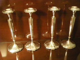 4 Tall Shreve Sterling Candlesticks Winchester photo