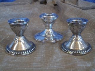 Two Duchin And One Hamilton Sterling Silver Candlesticks photo