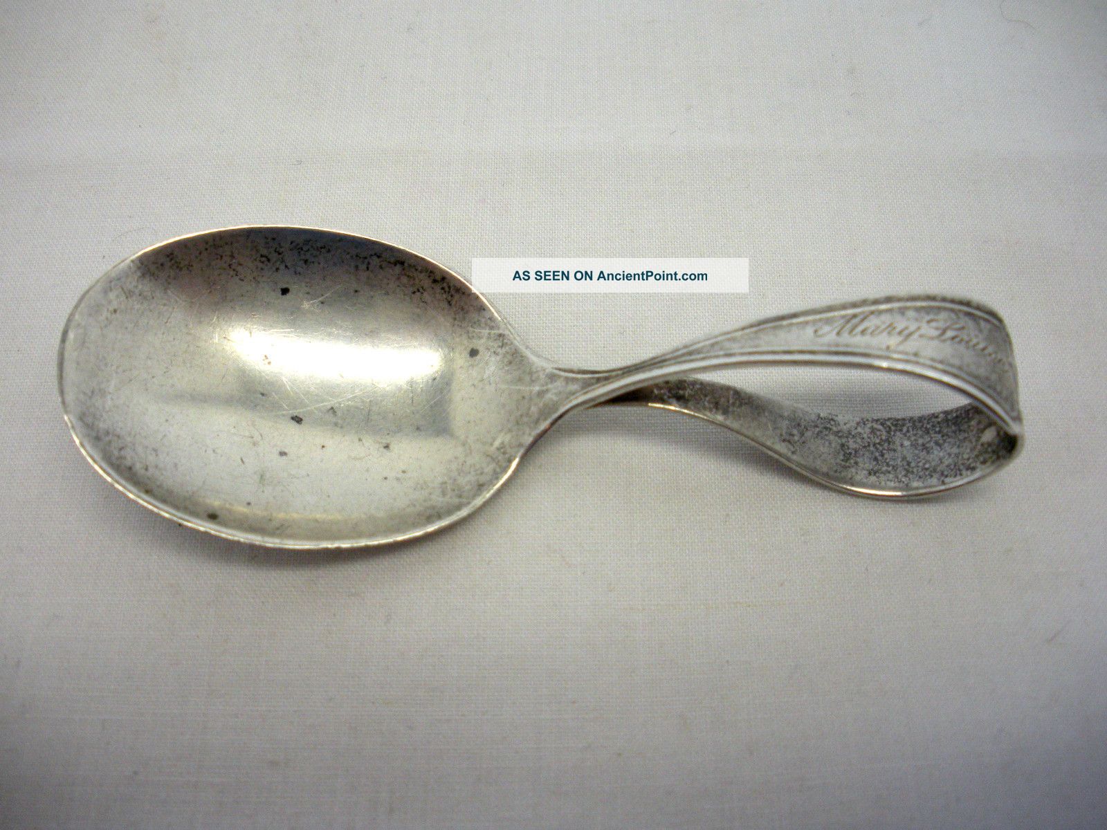 Adorable Sterling Silver Bent Baby Spoon Engraved Other photo