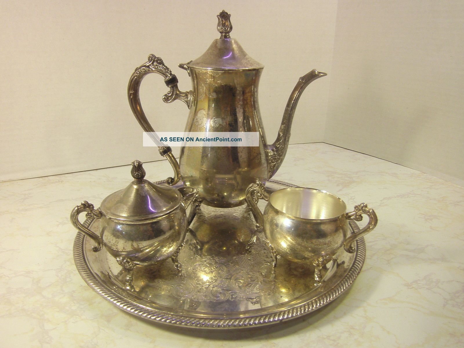 Leonard Silver Plated Tea Set With Platter Tea/Coffee Pots & Sets photo