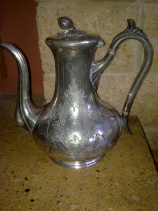 Anitque Victorian James Dixon & Sons Silverplate Teapot. photo