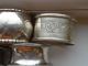 Small Lot 5 Solid Silver Napkin Rings 1908 - 1961 Not Scrap Napkin Rings & Clips photo 2