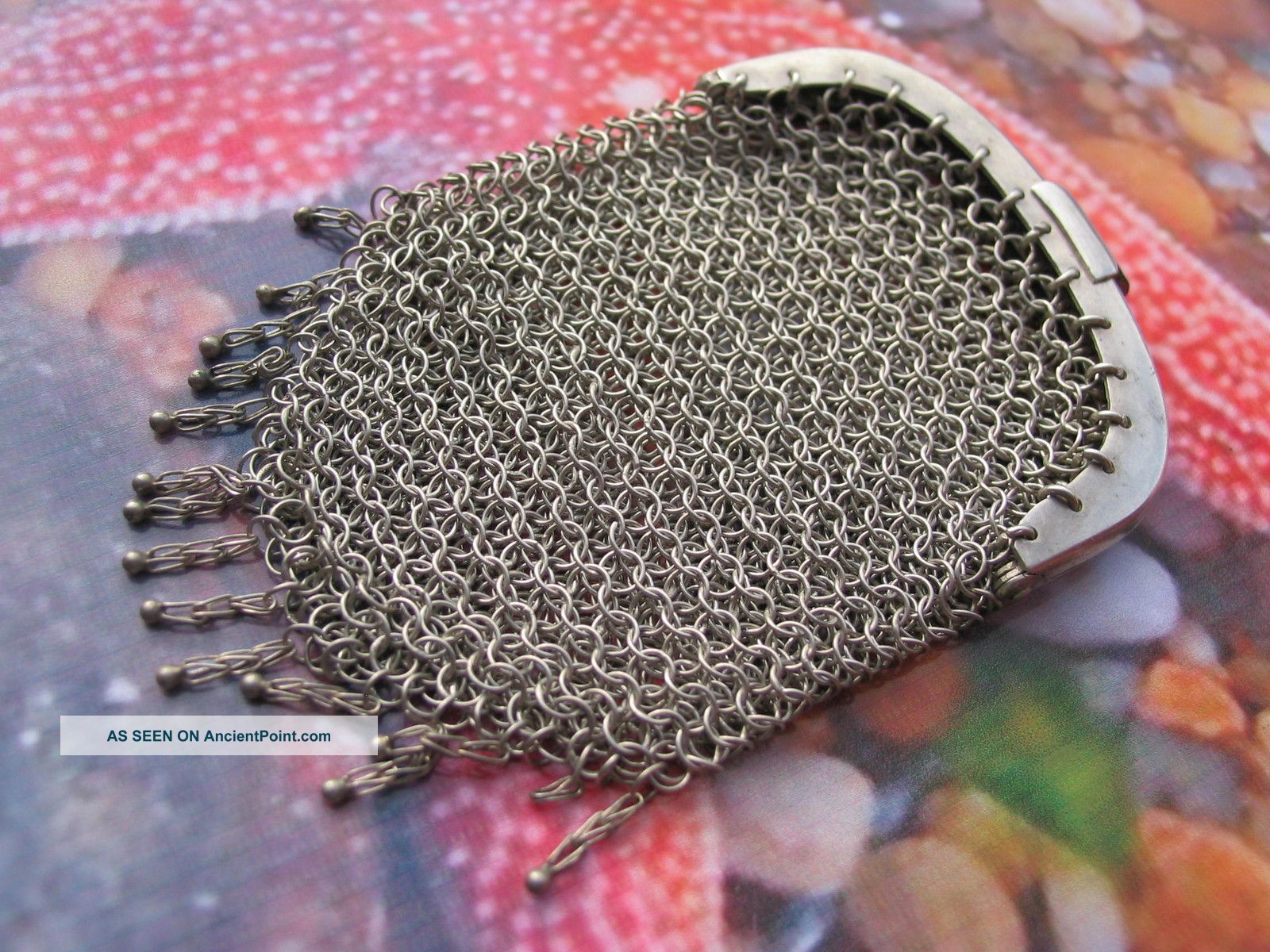 French Silver Plated Mesh Coin Purse 19thc 39g Other photo