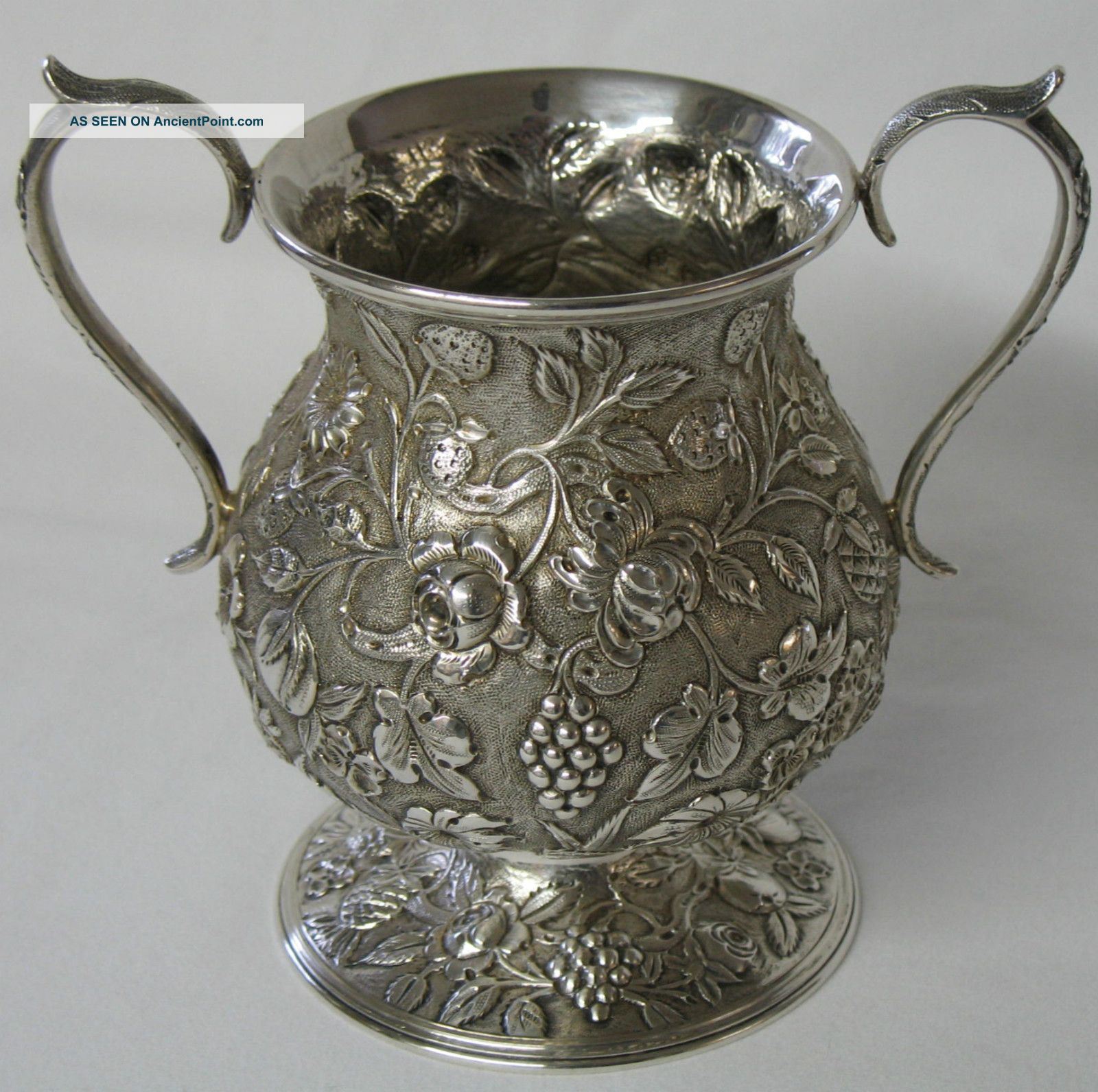Loring Andrews Sterling Silver Repousse Spooner Sugar Bowl Pot Other photo