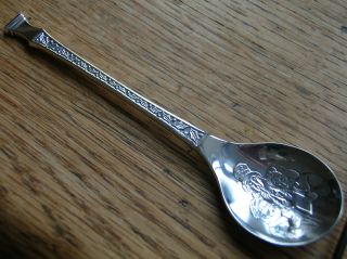 Heavy Solid Silver ' Christmas Carol ' Limited Edition Spoon - 1975 - 30.  6g photo