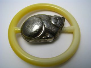 Sterling Silver Baby Rattle & Teething Ring 