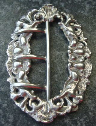 Antique Victorian 1894 H/m Sterling Silver Buckle photo