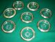 Eight Vintage Leonard Silverplate Trimmed Etched Chrystal Coasters Set Dishes & Coasters photo 3