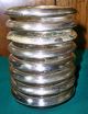 Eight Vintage Leonard Silverplate Trimmed Etched Chrystal Coasters Set Dishes & Coasters photo 4