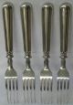 Antique Fiddle Thread Antique Coin Silver Fork Set Of 4 Hollow Handle Other photo 3