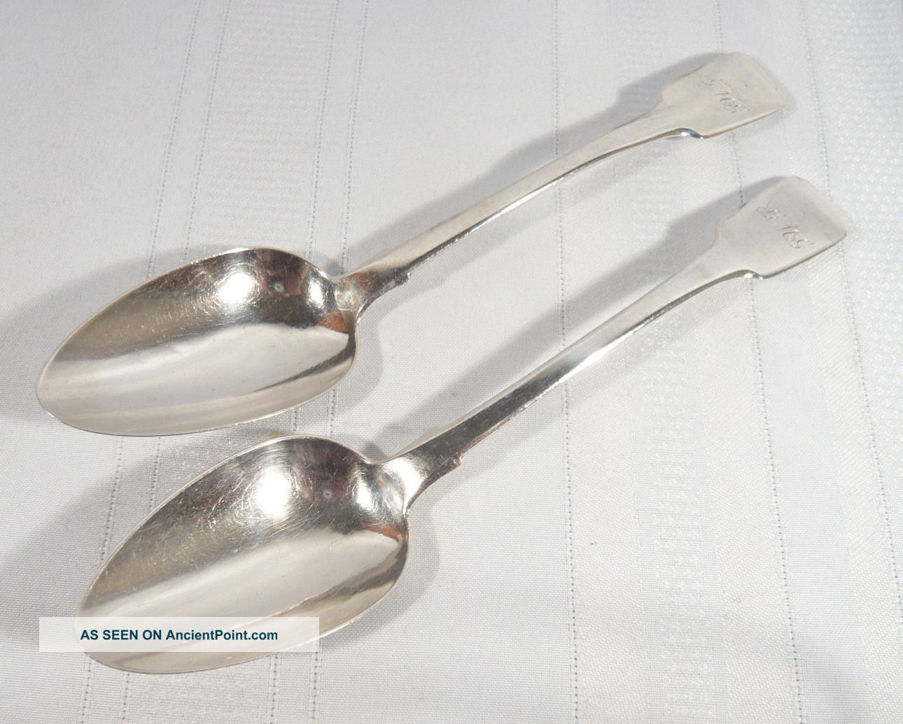 2 Exeter 1824 Sterling Silver Serving Spoons Antique Georgian 140 Grams Other photo