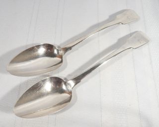 2 Exeter 1824 Sterling Silver Serving Spoons Antique Georgian 140 Grams photo