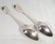 2 Exeter 1824 Sterling Silver Serving Spoons Antique Georgian 140 Grams Other photo 1