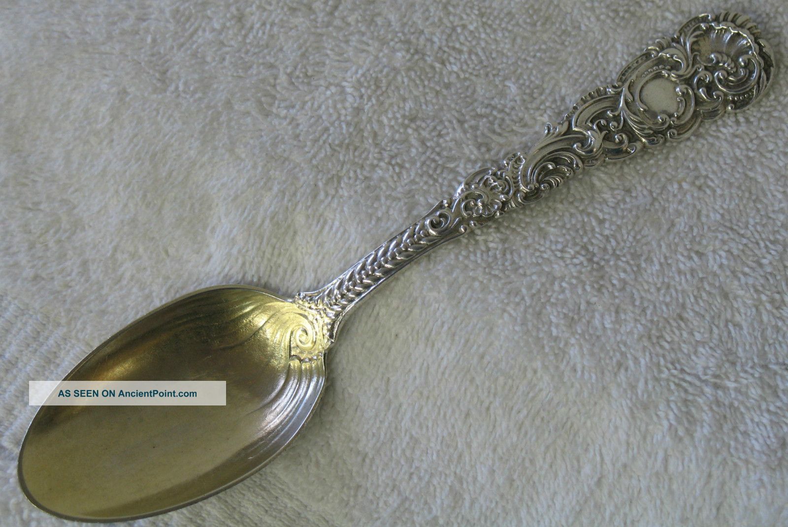 Gorham Sterling Silver Sugar Spoon Ornate Gold Washed C.  1890 Teaspoon Other photo