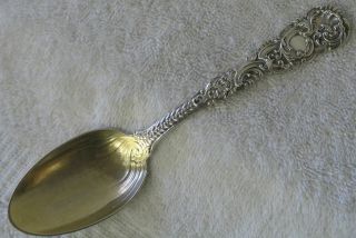 Gorham Sterling Silver Sugar Spoon Ornate Gold Washed C.  1890 Teaspoon photo