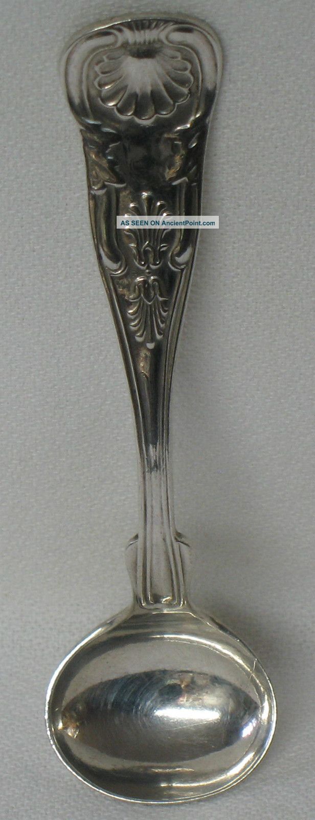 R & W Wilson Philadelphia Antique Coin Silver Master Salt Spoon Kings Shell Other photo