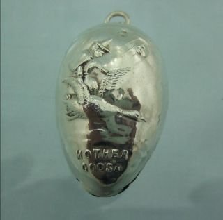 Vintage Silver Rattle Bell Or Xmas Decoration Mother Goose Chester 1953 photo