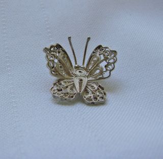 925 Sterling Silver Vintage Butterfly Pin - Stamped On Back photo