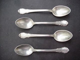 Four Piece Set Sterling Silver Demitasse Spoons Modern Victorian By Lunt photo
