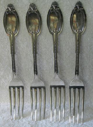 Albert Coles And Co Sterling Silver Kenilworth Dinner Fork Set Of 4 photo