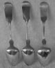 Martin S.  Smith American Coin Silver Teaspoon Set Of 3 Detroit Michigan Other photo 3