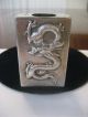 Fine Large Chinese Export Sterling Silver Dragon Match Box Cover,  C1890 - 1910 Other photo 3
