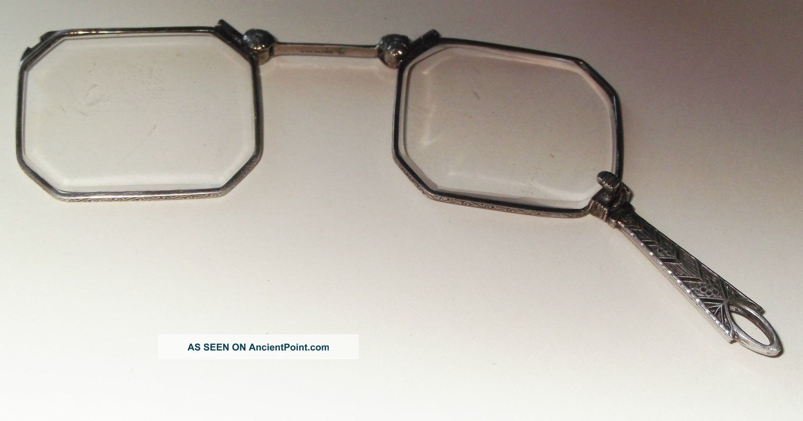 Antique Sterling Silver Lorgnette Folding Glasses Spectacles Krementz B Filigree Other photo