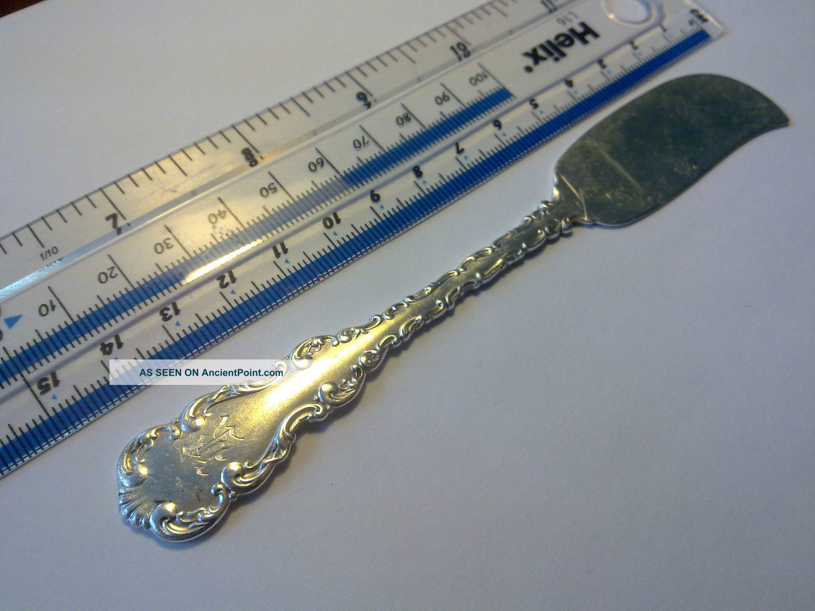 Solid Silver Antique Fish Knive,  Sterling Pat.  1891y. ,  18.  7g,  14.  5cm Other photo