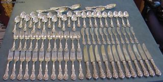 Vintage Reed & Barton Francis I Sterling Silver Flatware Service For 12 (75 Pcs) photo