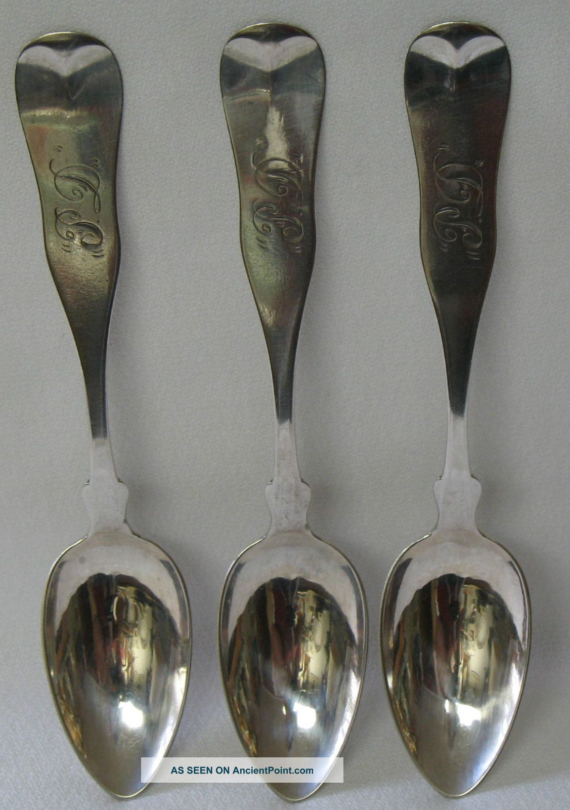 Thompson & Ranger Antique Coin Silver Teaspoon Set Of 3 Brattleboro Vt Other photo