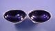Pair Of English Victorian Sterling & Cobalt Master Salts Other photo 1
