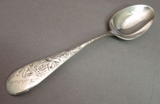 Pretty Floral Etched Sterling Demitasse Spoon (s) photo