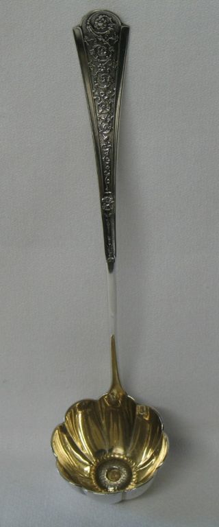 Gorham Floral C.  1865 Sterling Silver Sauce Ladle Figural Daisy Aesthetic photo
