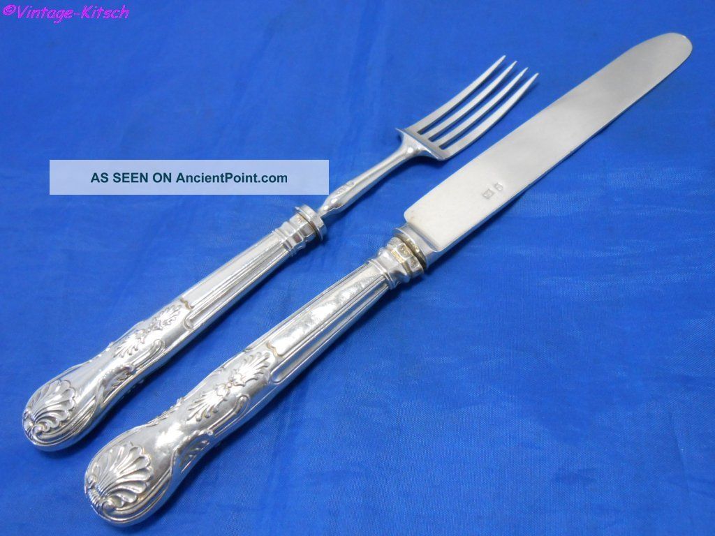 Kings Pattern Sterling Silver Knife & Fork C.  1840 Sheffield Other photo