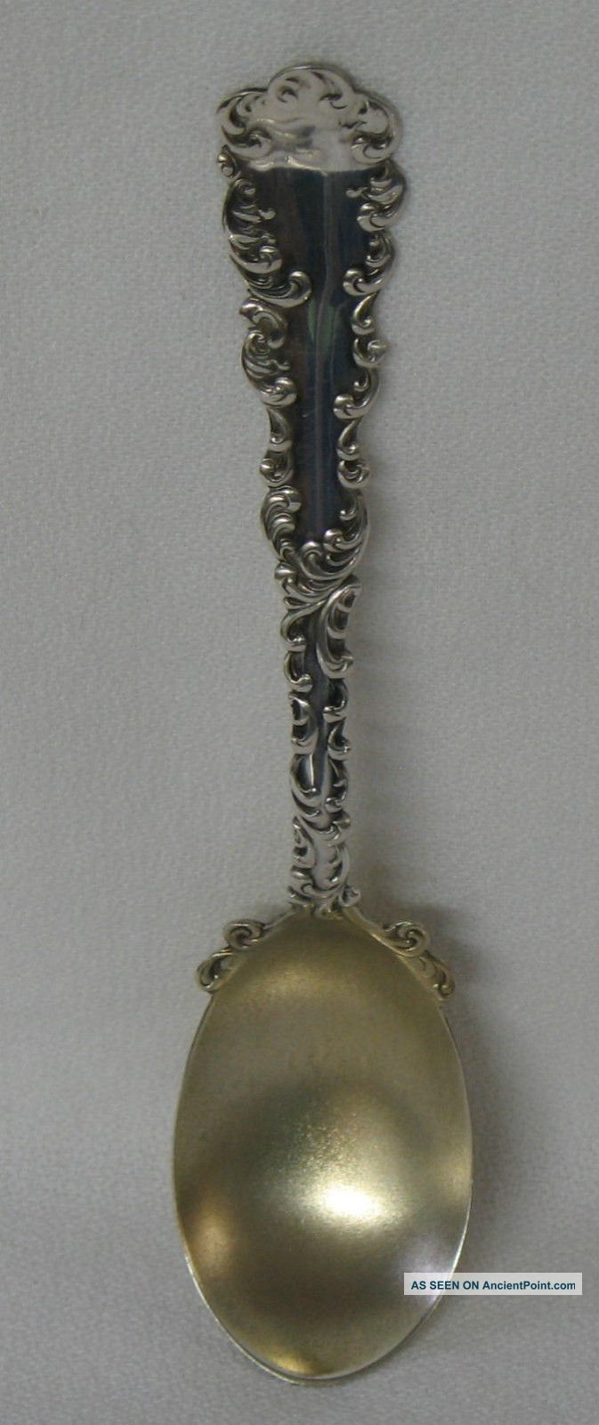Wallace Waverly Sterling Silver Egg Spoon Gold Wash No Mono Other photo