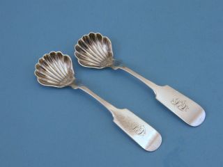 Pair Of Coin Silver Salt Spoons photo