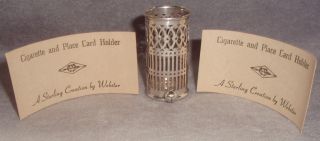 Unusual Webster Co Pierced Sterling Silver Candy Cigarette Placecard Holder (s) photo